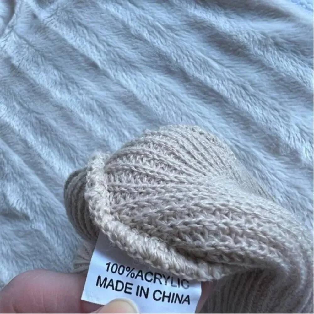 Neff Beige Ribbed Knit Beanie